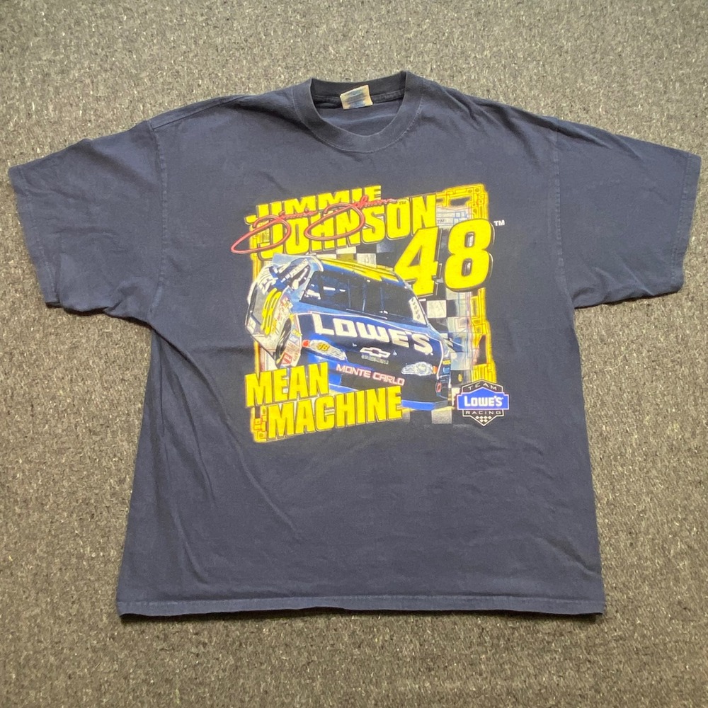 Racing Champions Jimmie Johnson TShirt‎ Sz XXL Mens Navy Y2K NASCAR Mean Machine